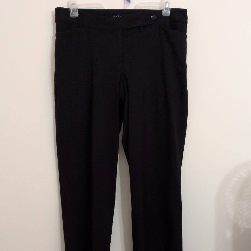 Lane Bryant Black Straight Leg Pants 4 Pockets Size 14 Rayon